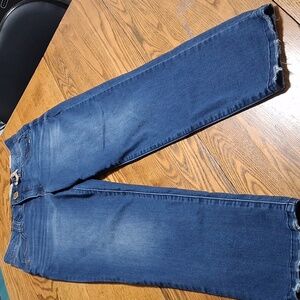 DEMOCRACY Jeans Womens 6 BLUE AB TECHNOLOGY Denim HIGH RISE NEW Slim Striaght